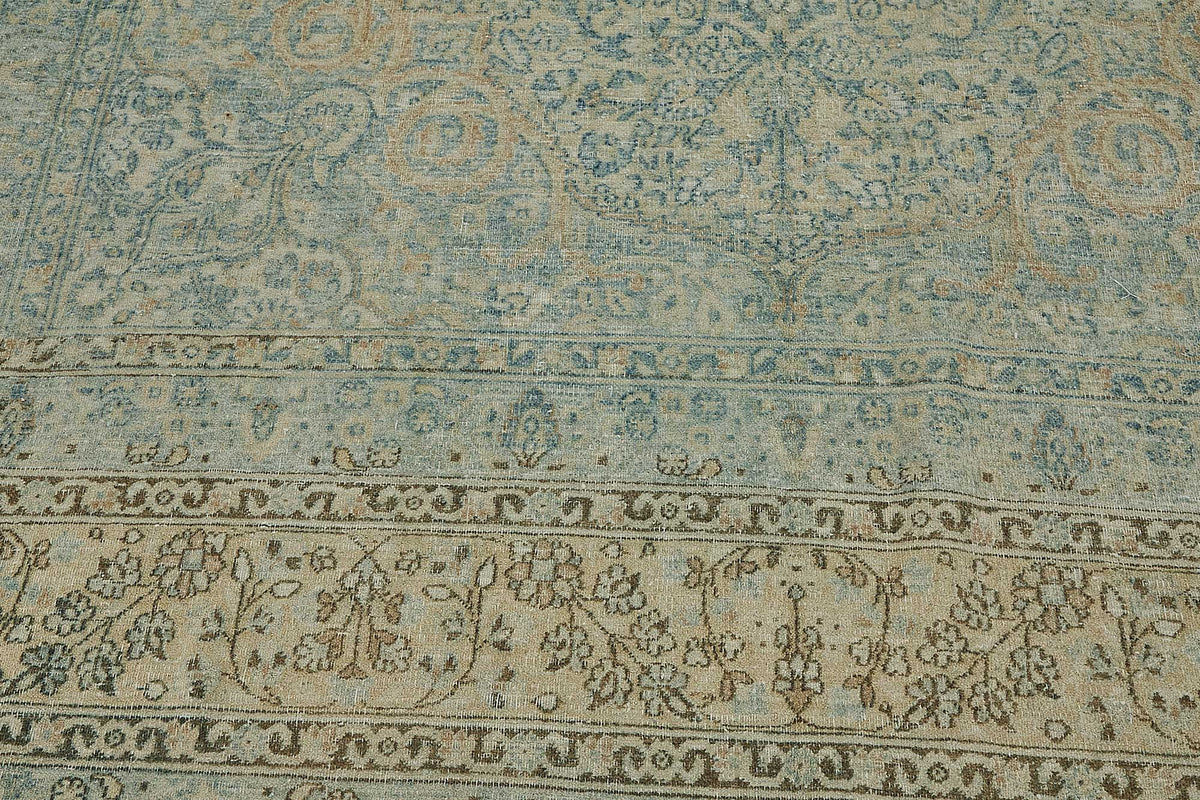 8x13 Beige Antique Persian Tabriz Rug - 50159