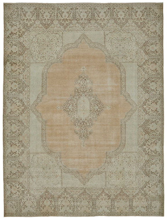 9x12 Beige Antique Persian Kerman Rug - 50160