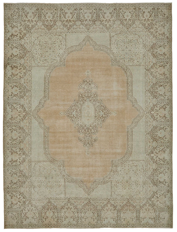 9x12 Beige Antique Persian Kerman Rug - 50160