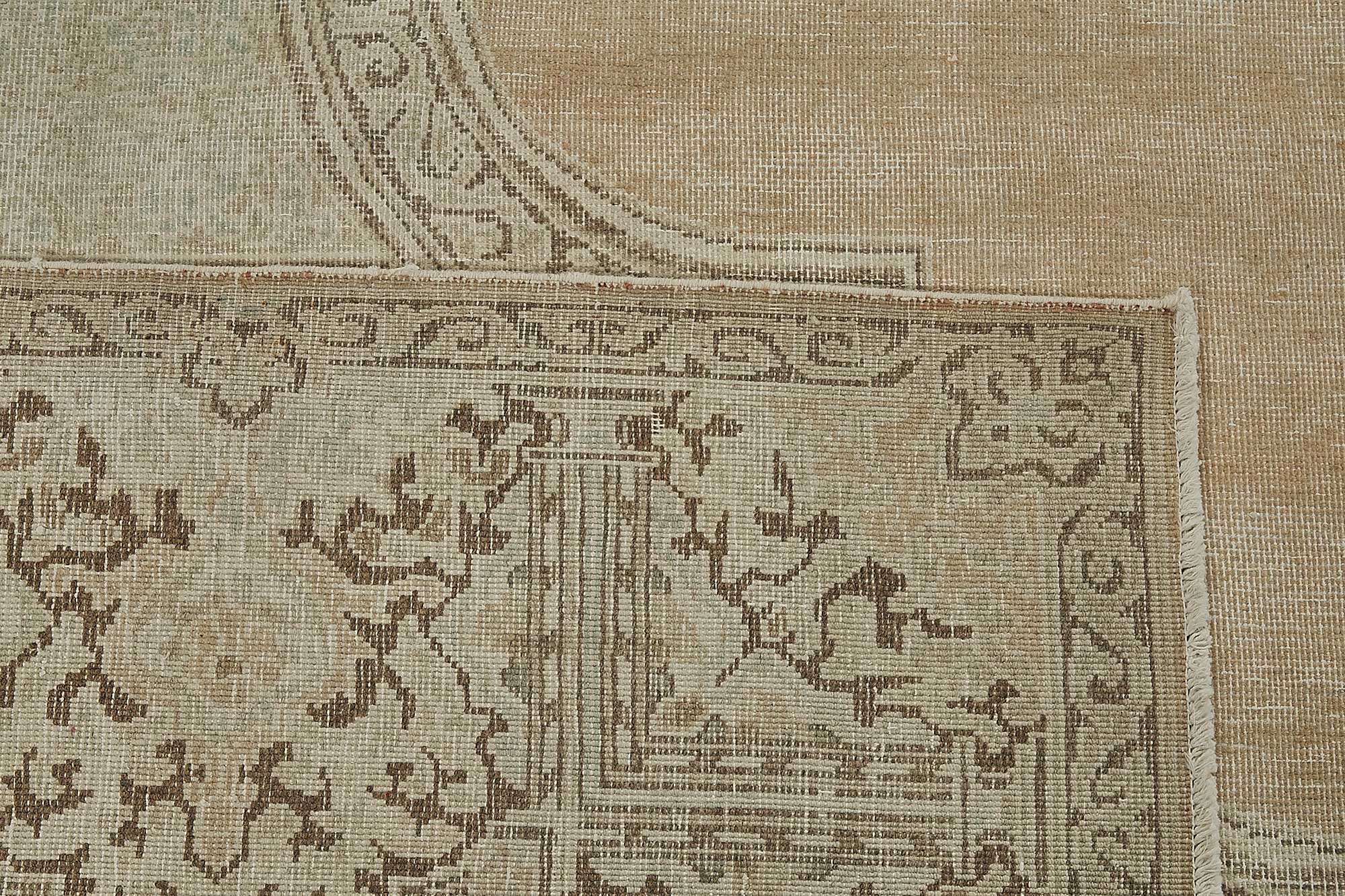 9x12 Beige Antique Persian Kerman Rug - 50160