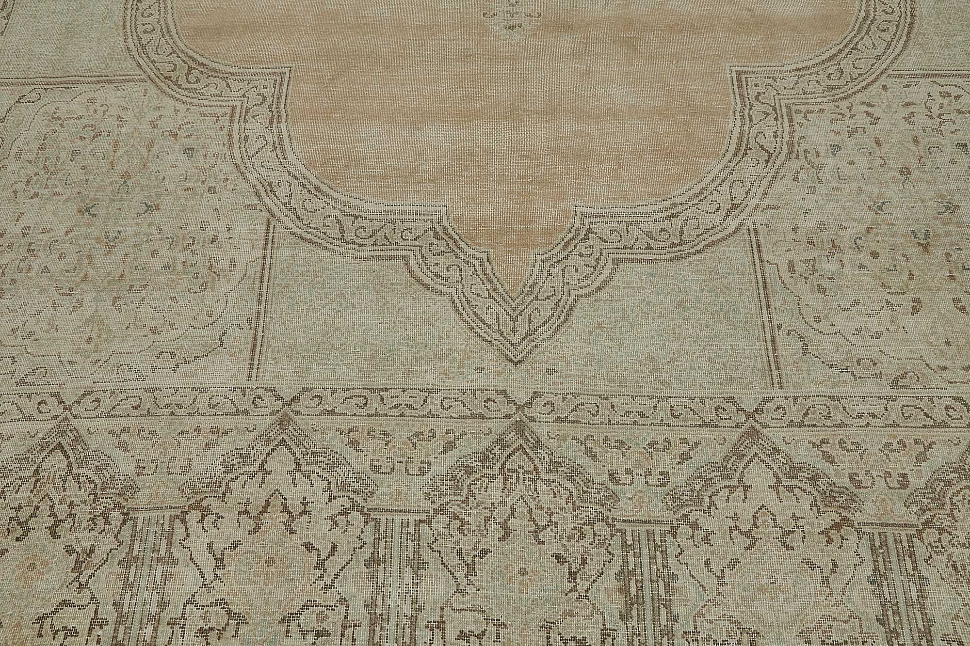 9x12 Beige Antique Persian Kerman Rug - 50160