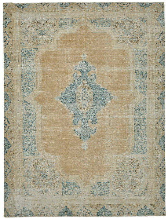 8x11 Beige Antique Persian Kerman Rug - 50161