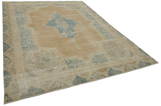 8x11 Beige Antique Persian Kerman Rug - 50161
