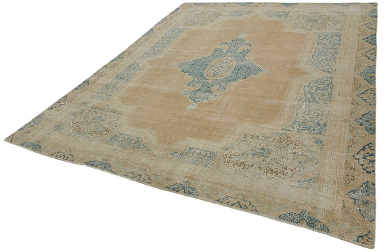 8x11 Beige Antique Persian Kerman Rug - 50161