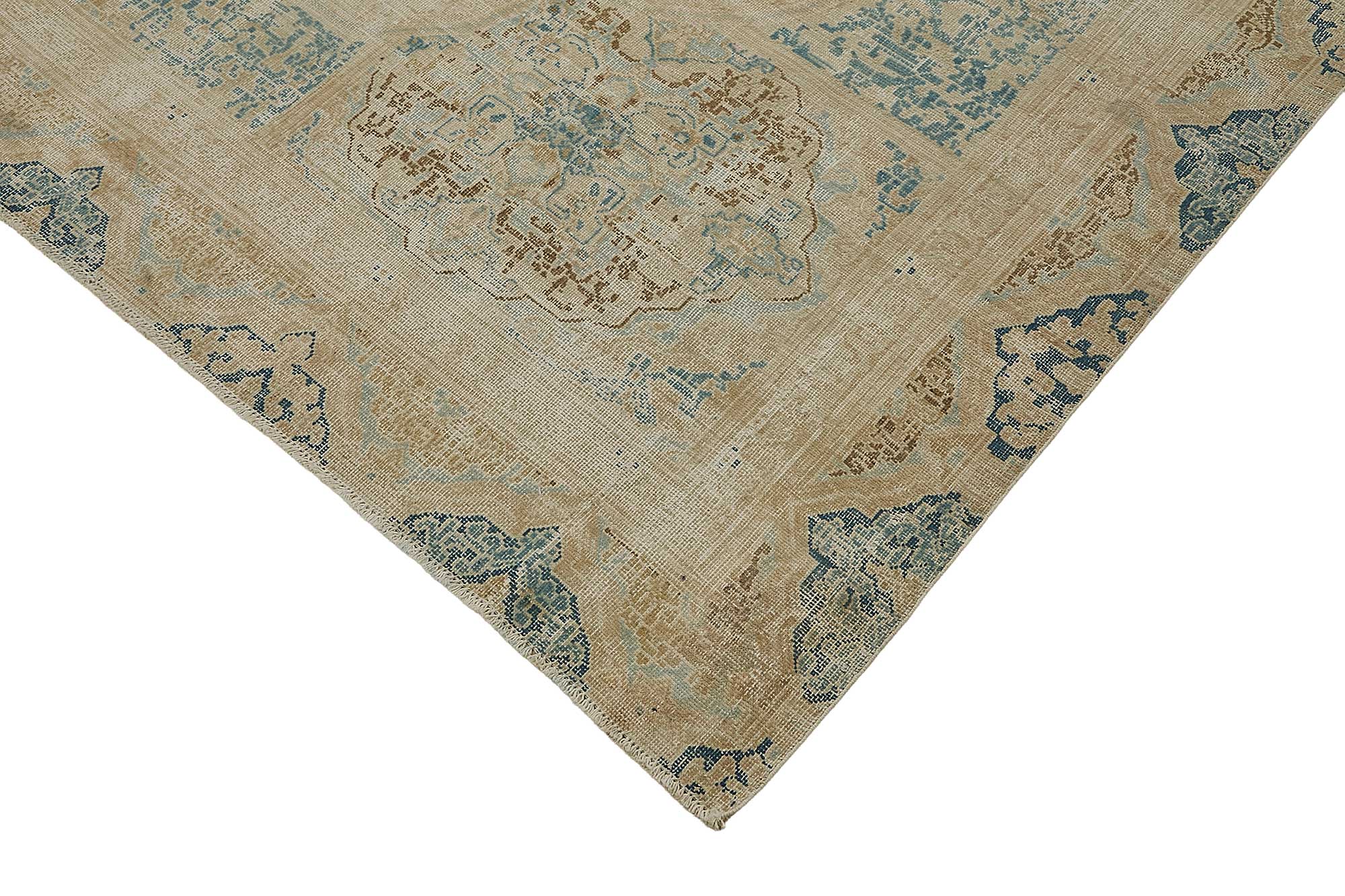8x11 Beige Antique Persian Kerman Rug - 50161