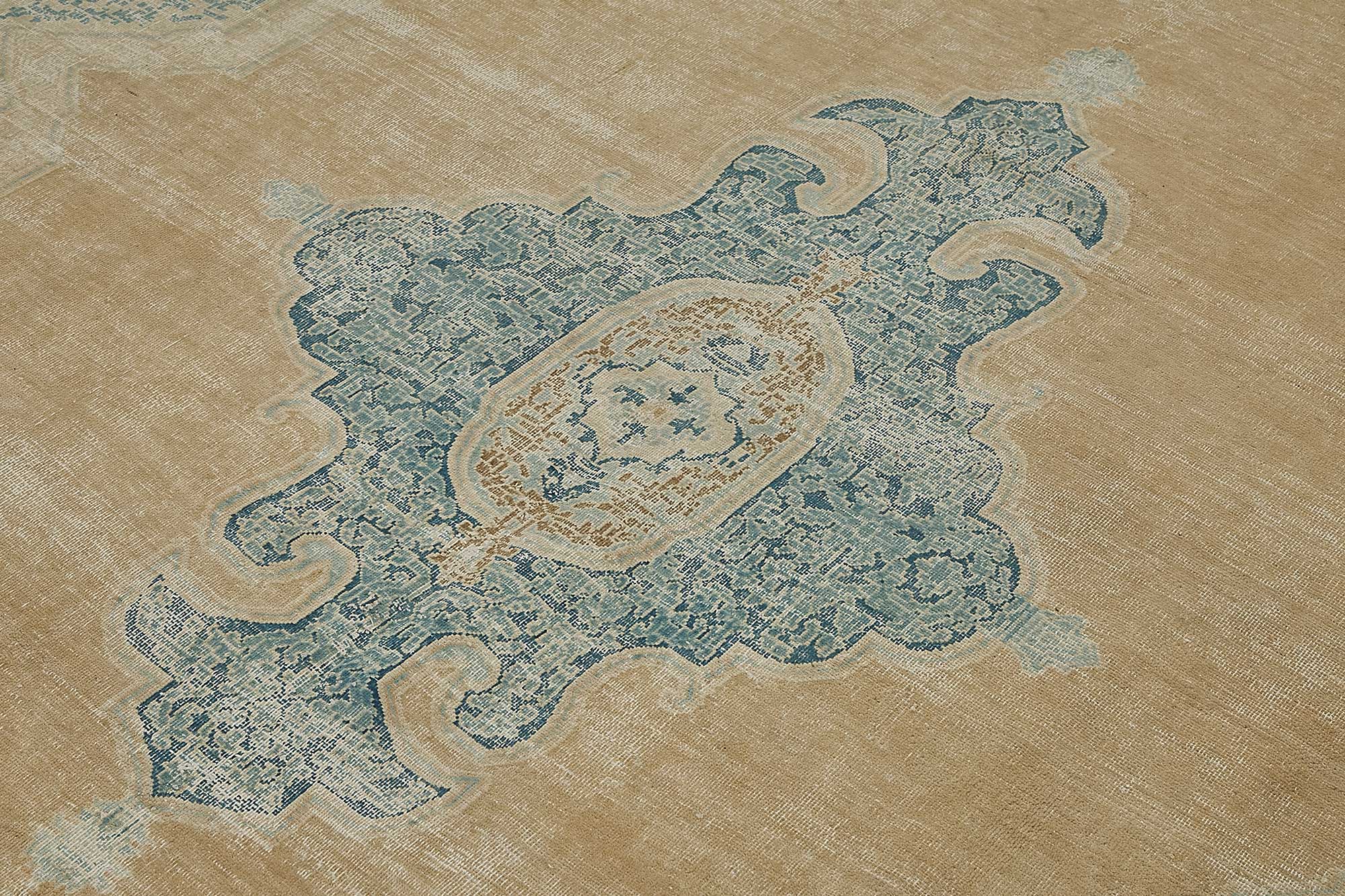 8x11 Beige Antique Persian Kerman Rug - 50161