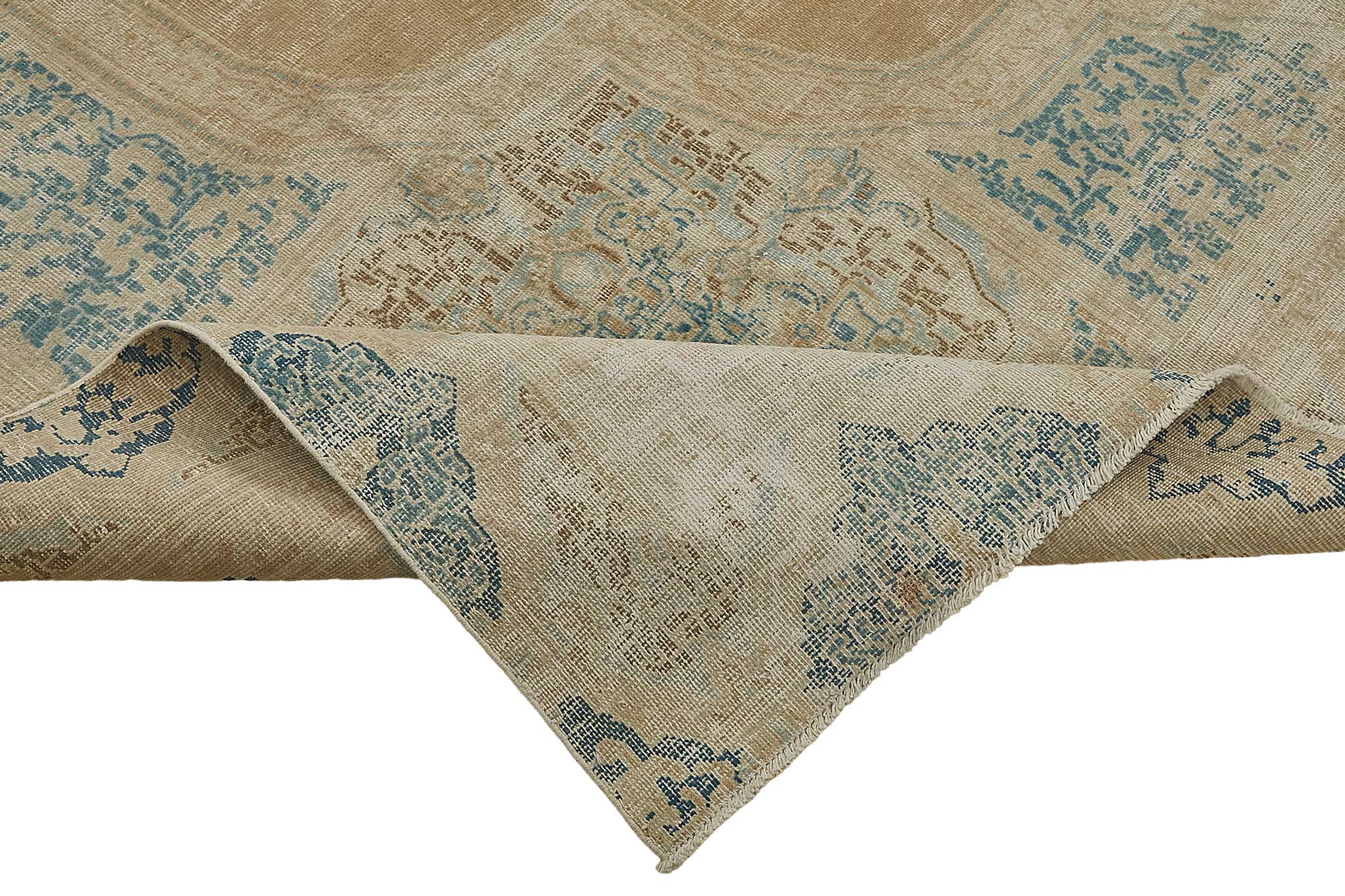8x11 Beige Antique Persian Kerman Rug - 50161