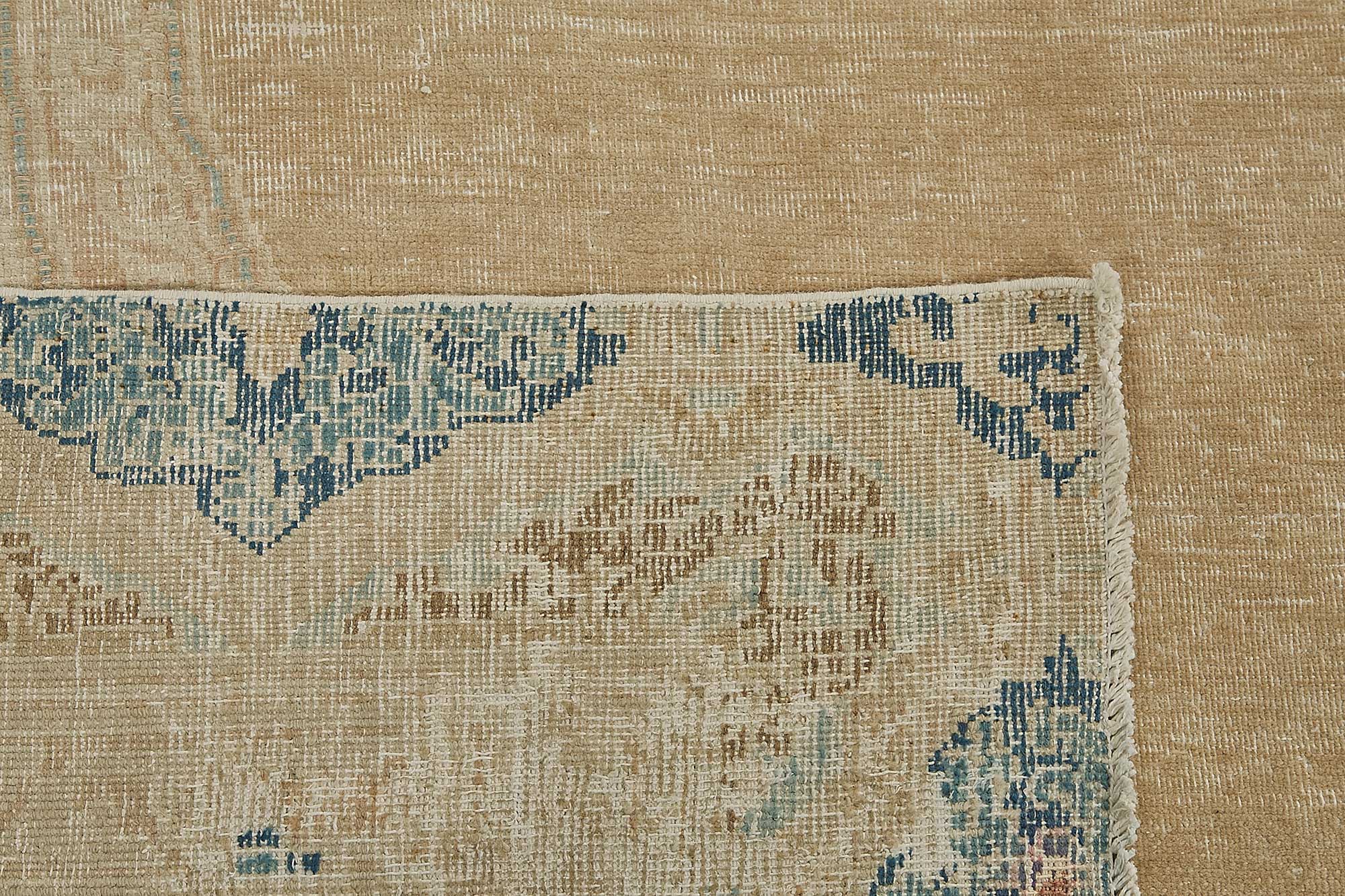 8x11 Beige Antique Persian Kerman Rug - 50161