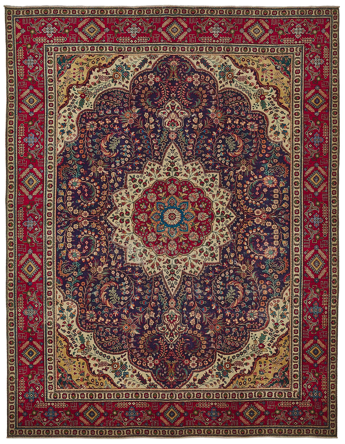 10x12 Beige Vintage Large Area Rug - 50174