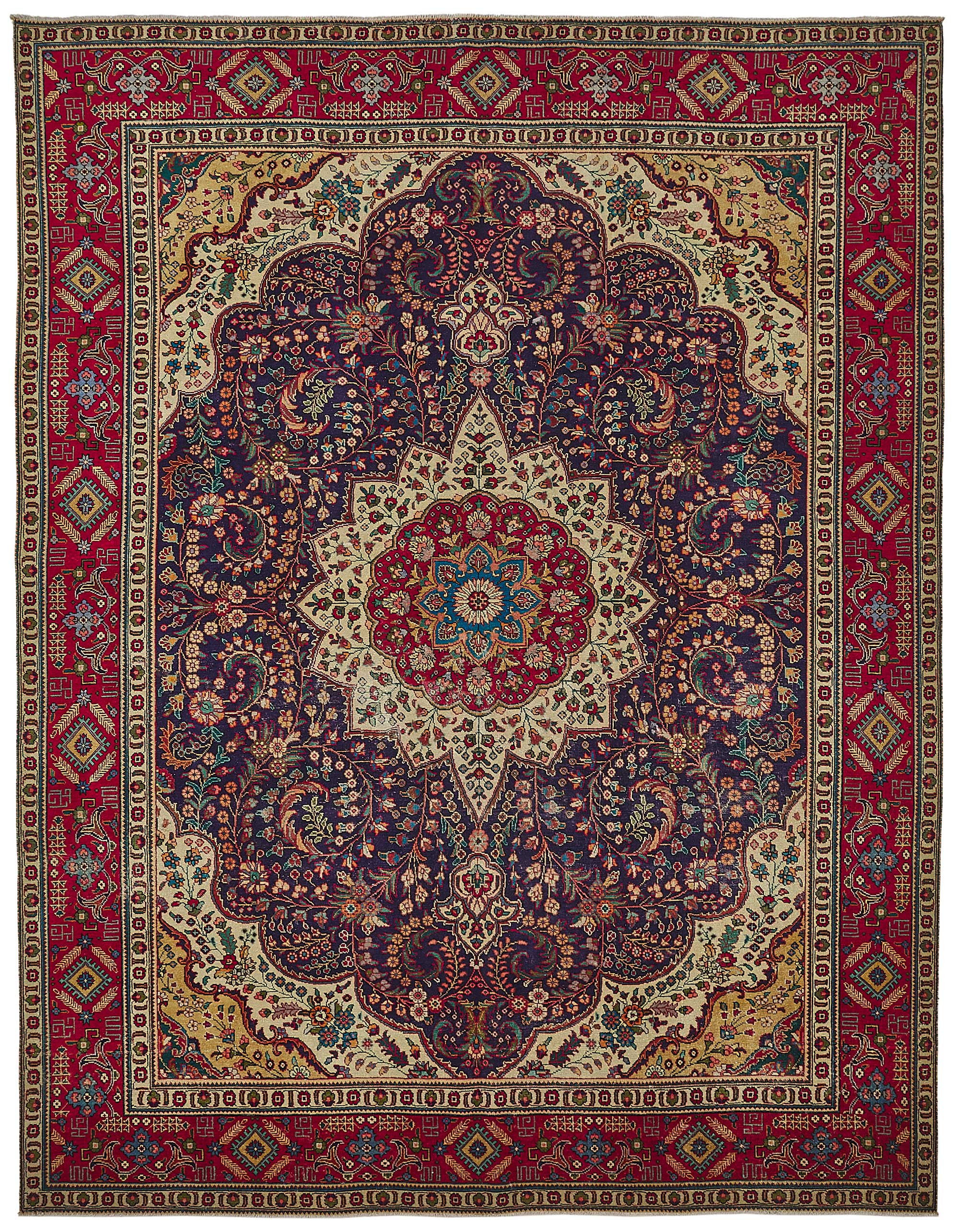10x12 Beige Vintage Large Area Rug - 50174