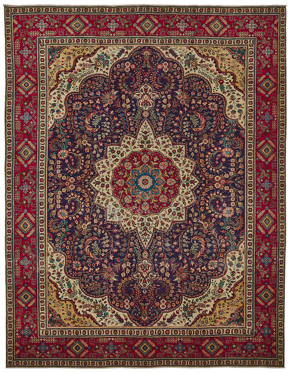 10x12 Beige Vintage Large Area Rug - 50174