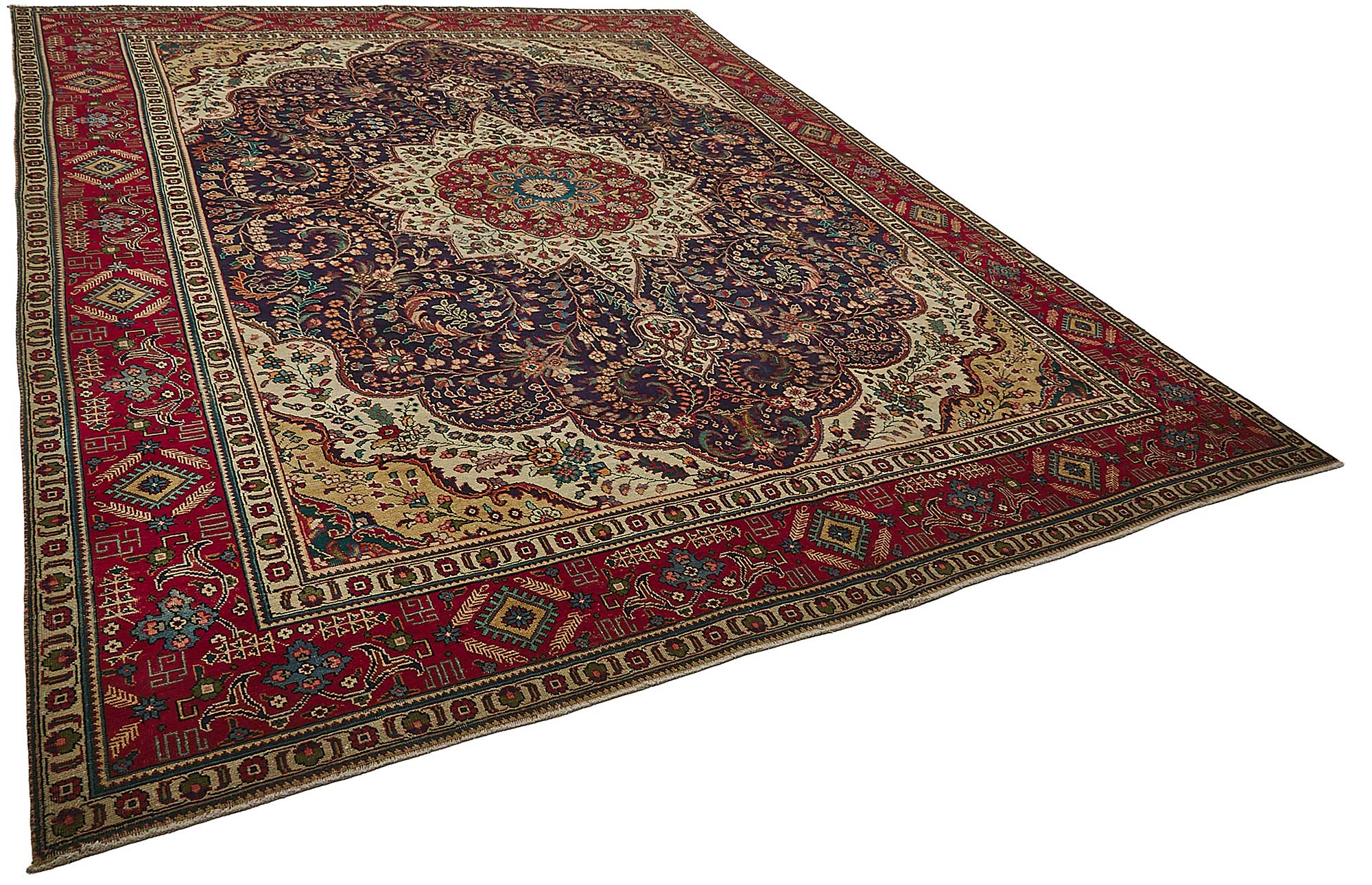 10x12 Beige Vintage Large Area Rug - 50174