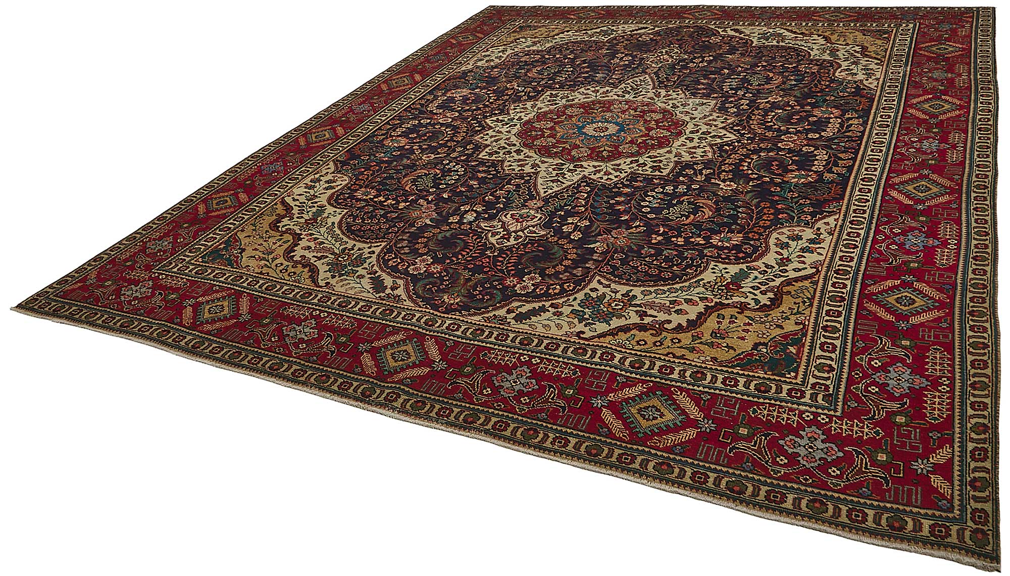 10x12 Beige Vintage Large Area Rug - 50174
