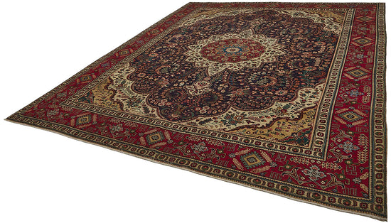 10x12 Beige Vintage Large Area Rug - 50174