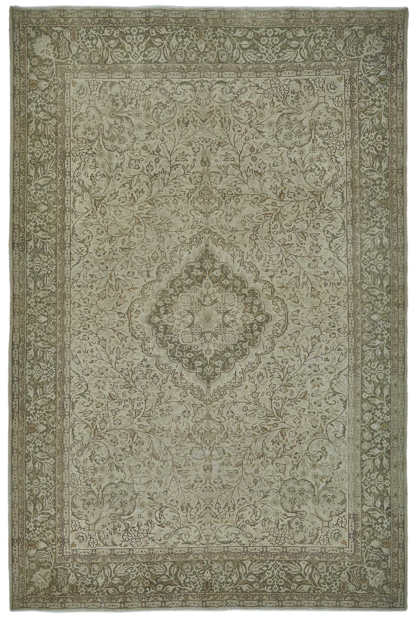 7x10 Beige Vintage Large Area Rug - 50177