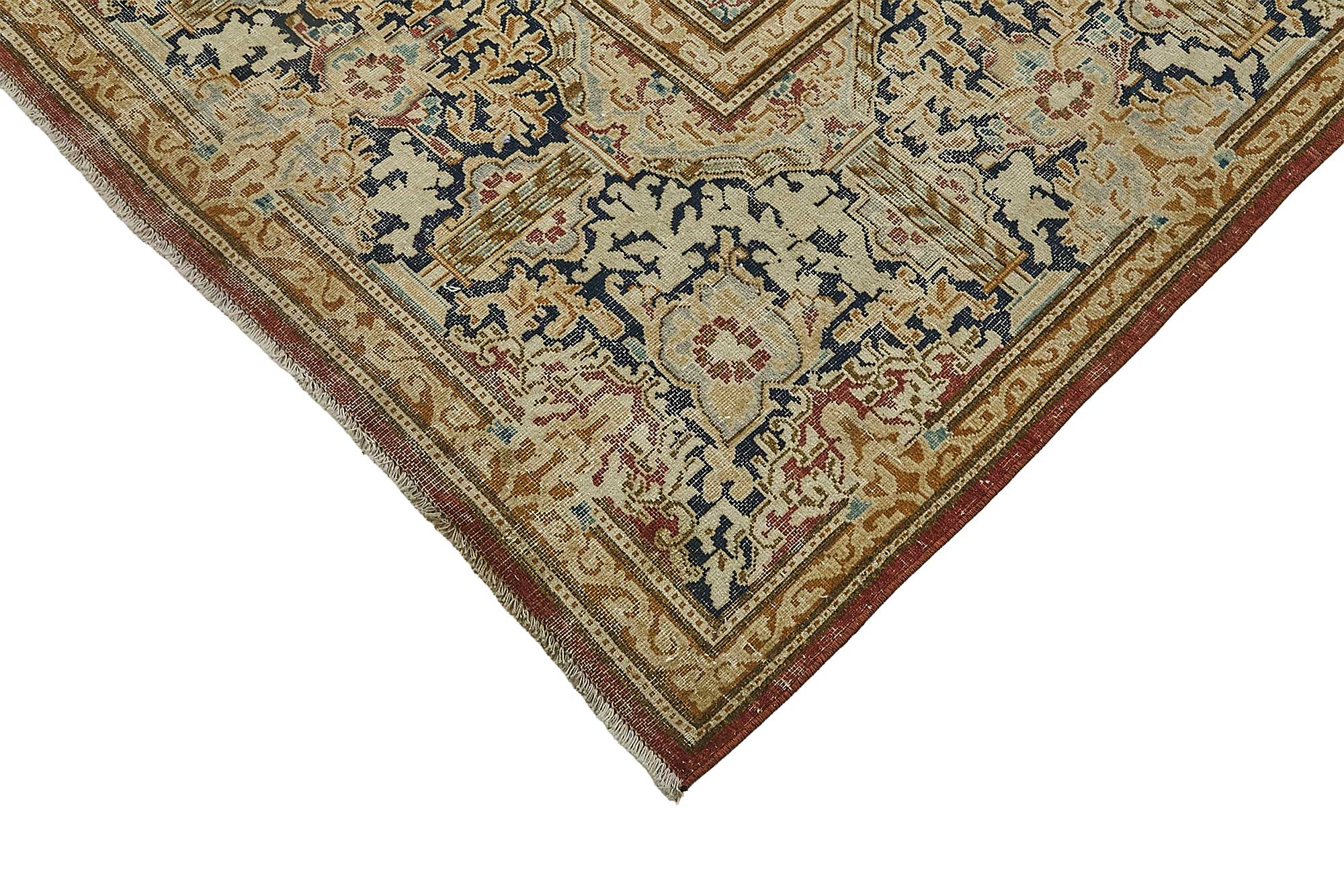 9x13 Beige Vintage Hand-Knotted Persian Rug - 50189