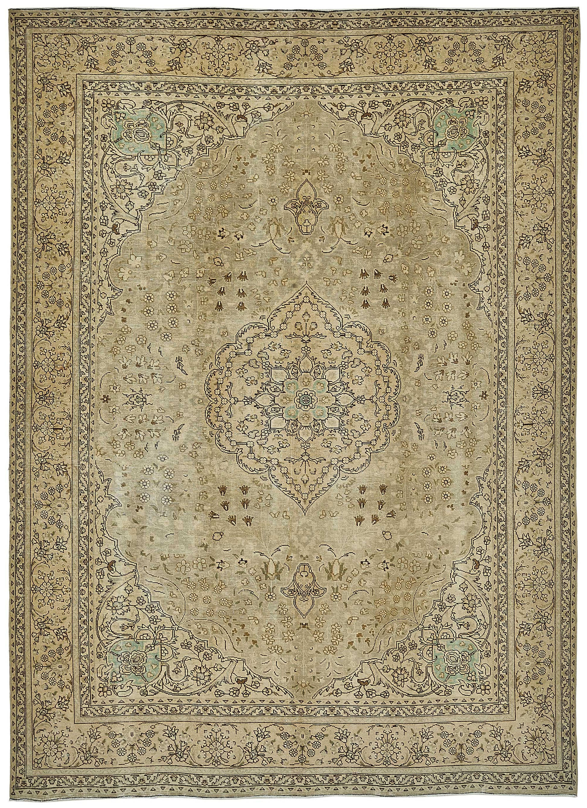 8x11 Beige Vintage Large Area Rug - 50192