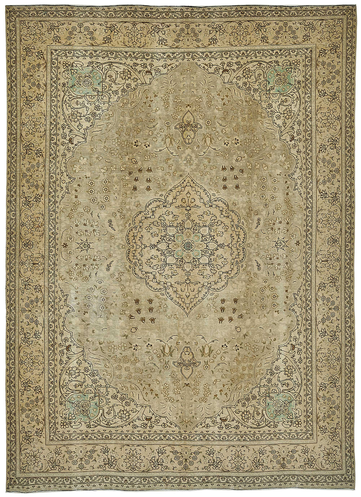 8x11 Beige Vintage Large Area Rug - 50192