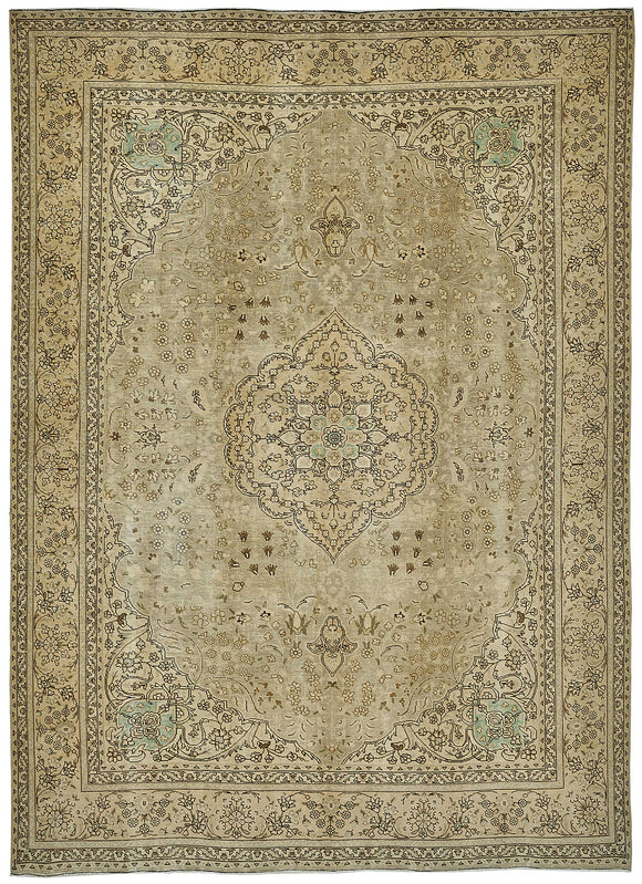 8x11 Beige Vintage Large Area Rug - 50192