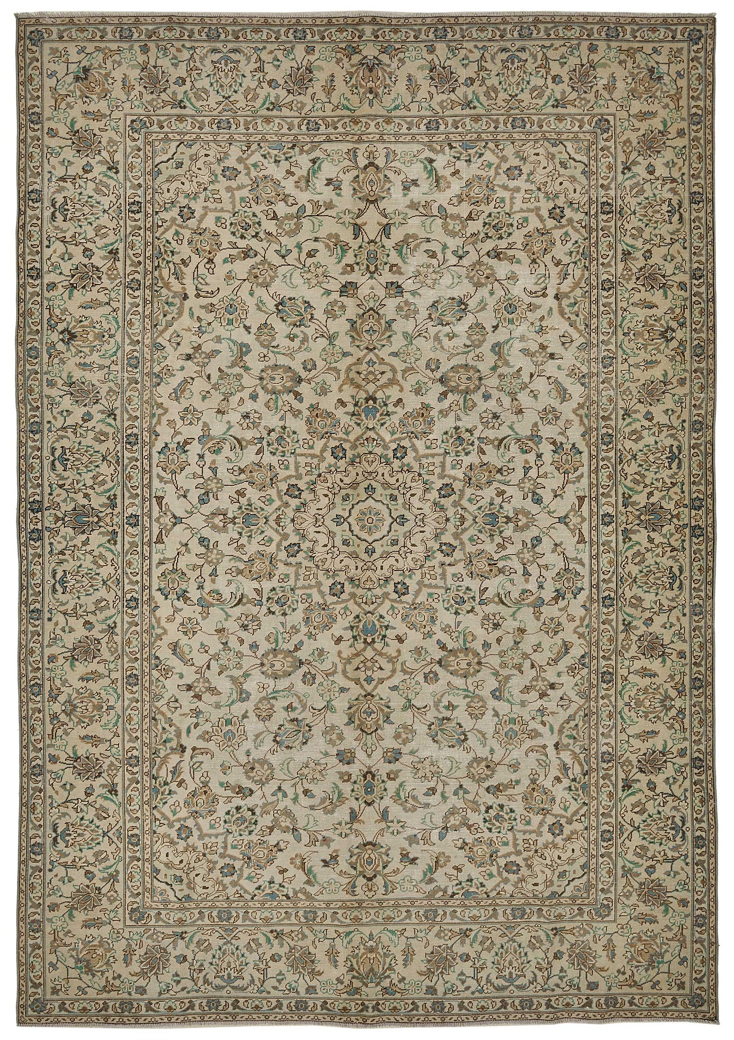 8x11 Beige Vintage Large Area Rug - 50204