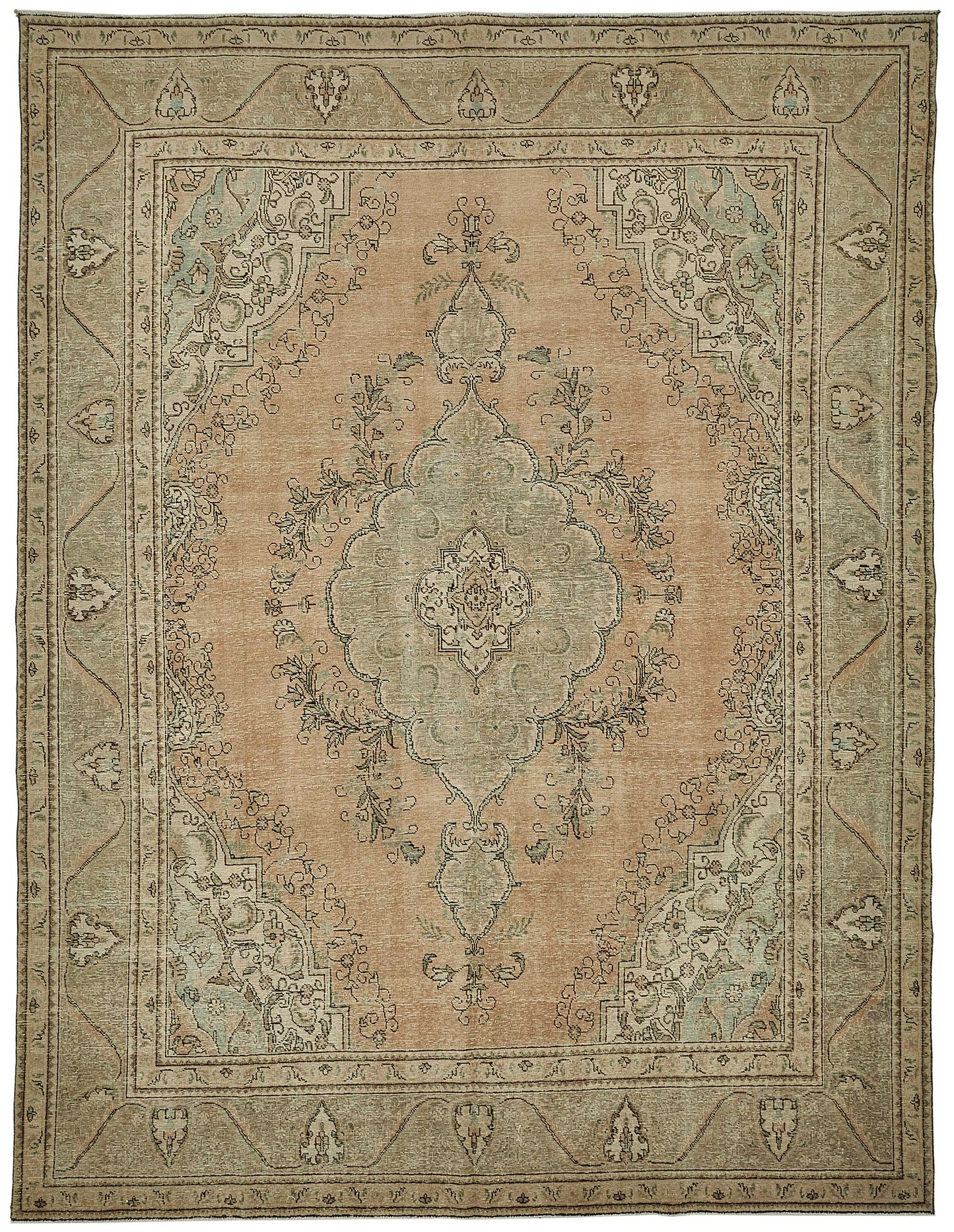 10x12 Beige Vintage Large Area Rug - 50235