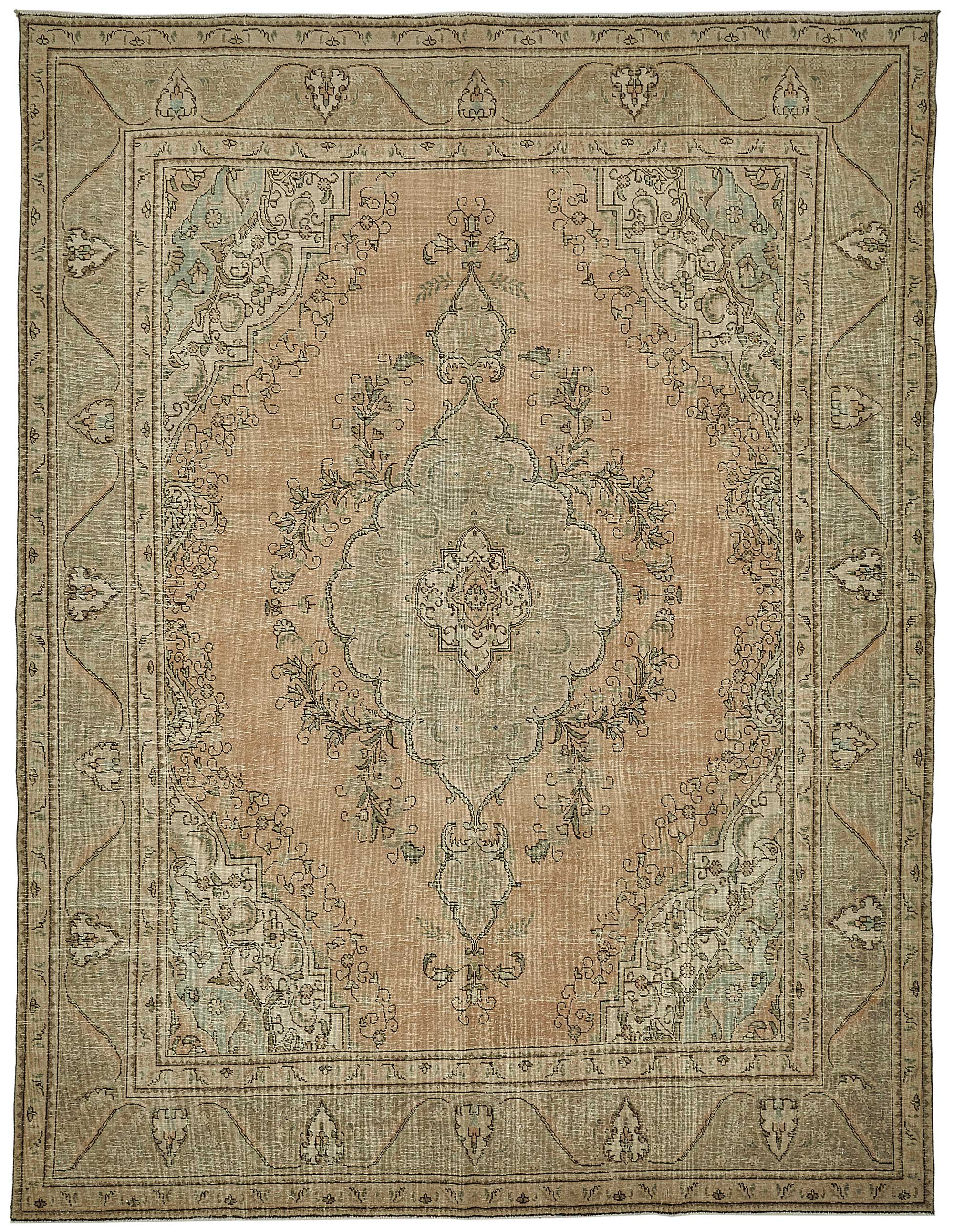 10x12 Beige Vintage Large Area Rug - 50235