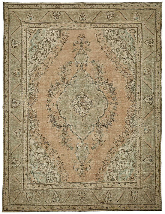 10x12 Beige Vintage Large Area Rug - 50235