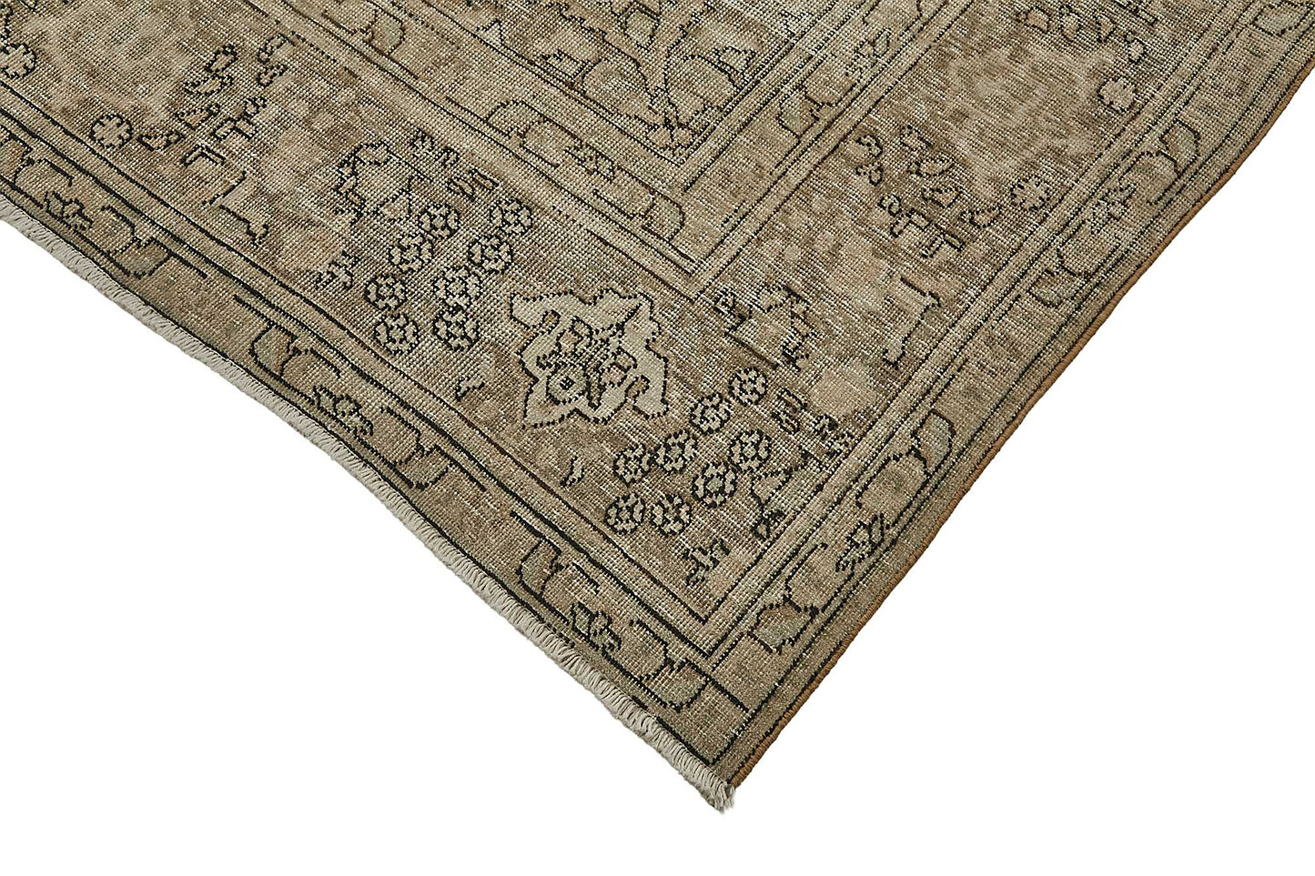 10x13 Beige Vintage Persian Tabriz Rug - 50245