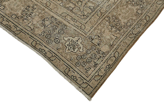 10x13 Beige Vintage Persian Tabriz Rug - 50245