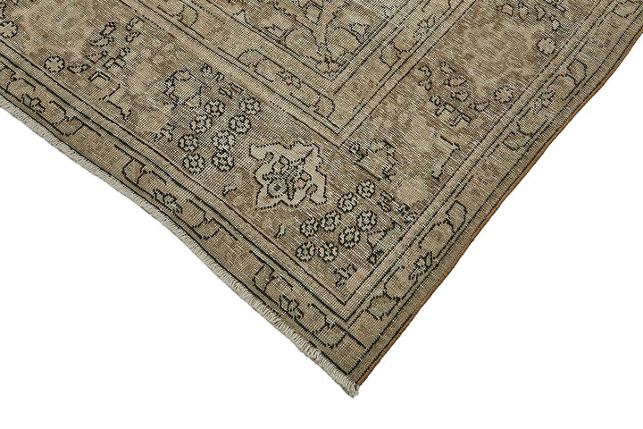 10x13 Beige Vintage Persian Tabriz Rug - 50245