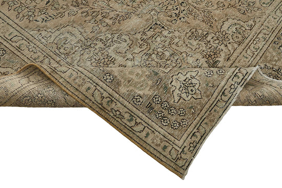 10x13 Beige Vintage Persian Tabriz Rug - 50245