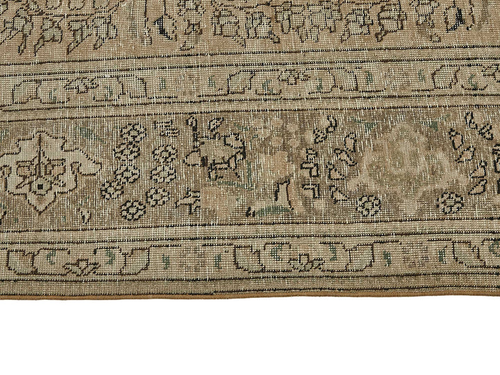 10x13 Beige Vintage Persian Tabriz Rug - 50245