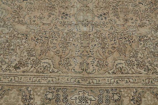 10x13 Beige Vintage Persian Tabriz Rug - 50245