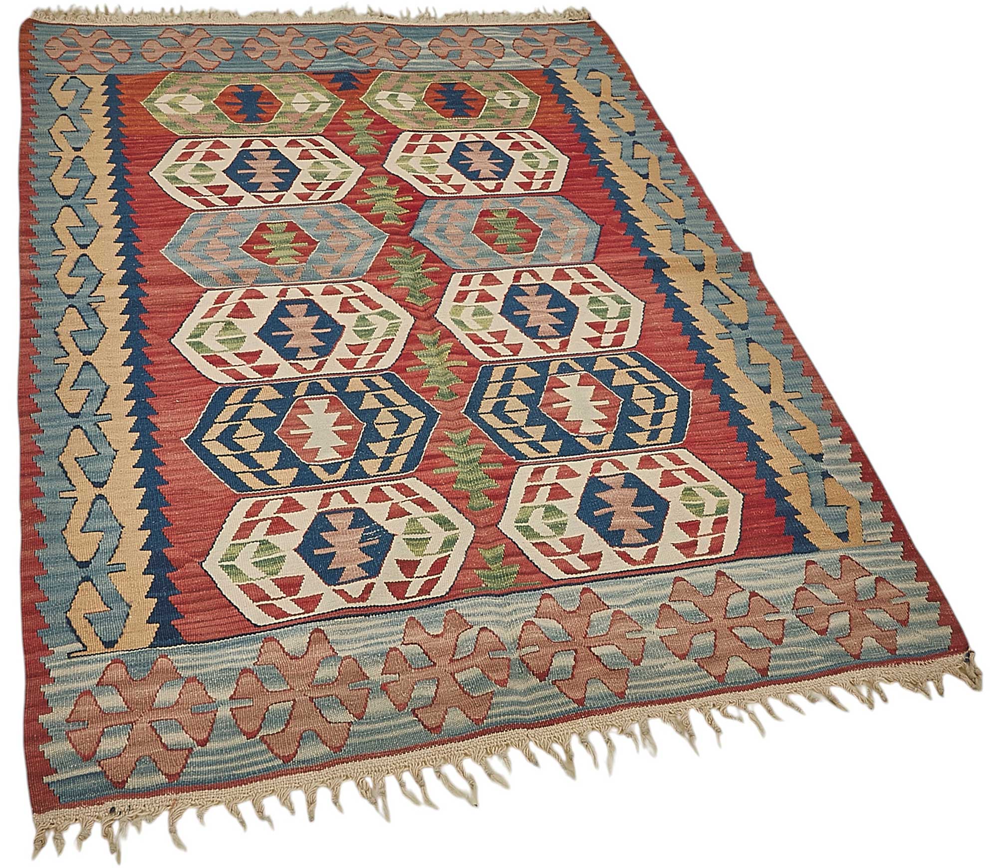 4x5 Handwoven Turkish Wool Kilim Rug - 50331