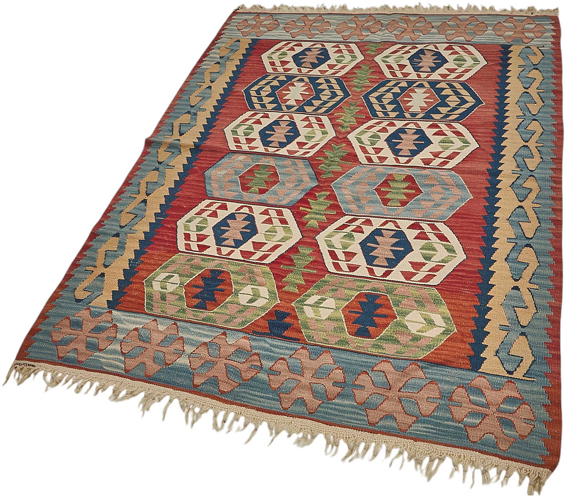 4x5 Handwoven Turkish Wool Kilim Rug - 50331