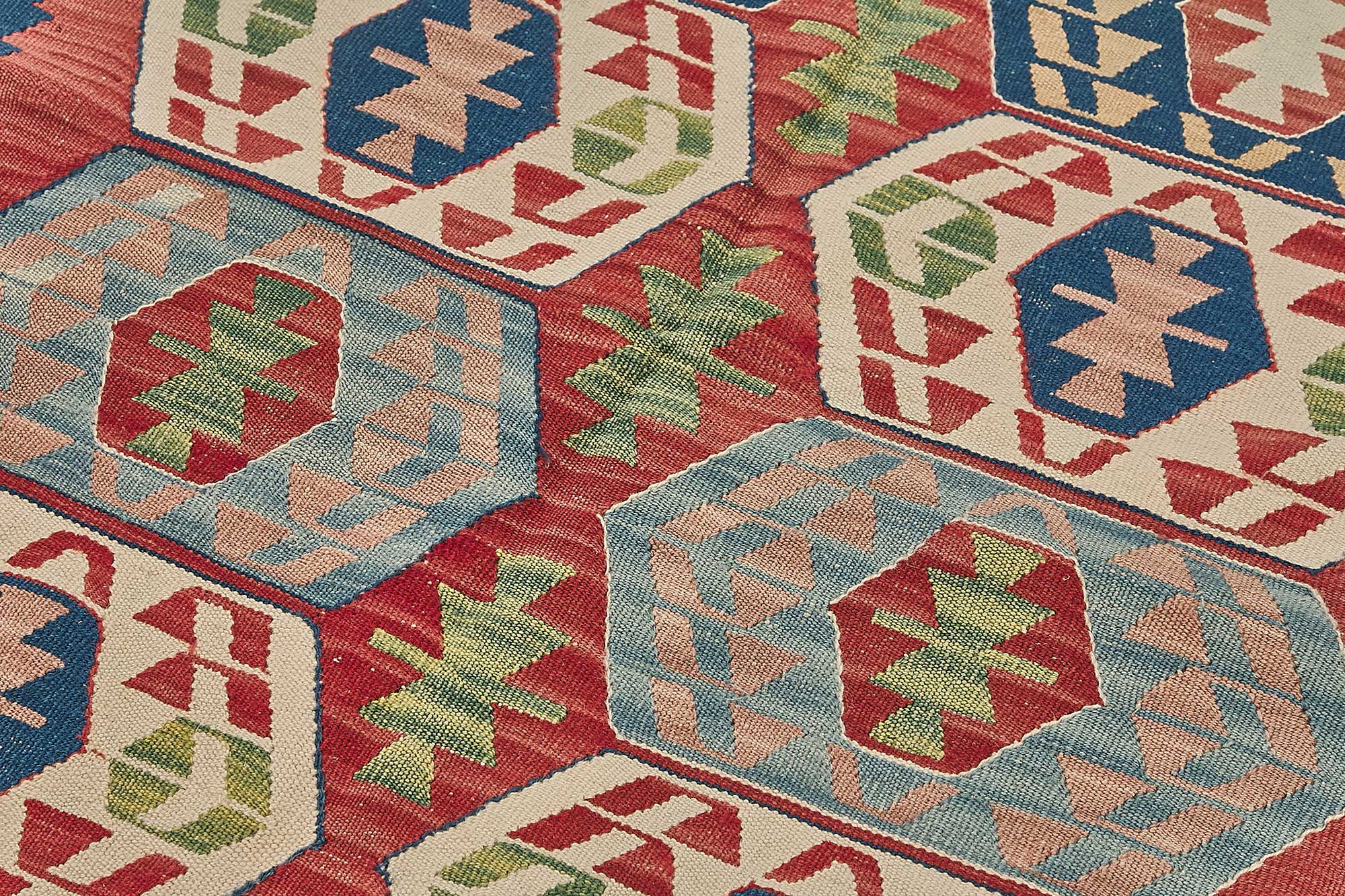 4x5 Handwoven Turkish Wool Kilim Rug - 50331