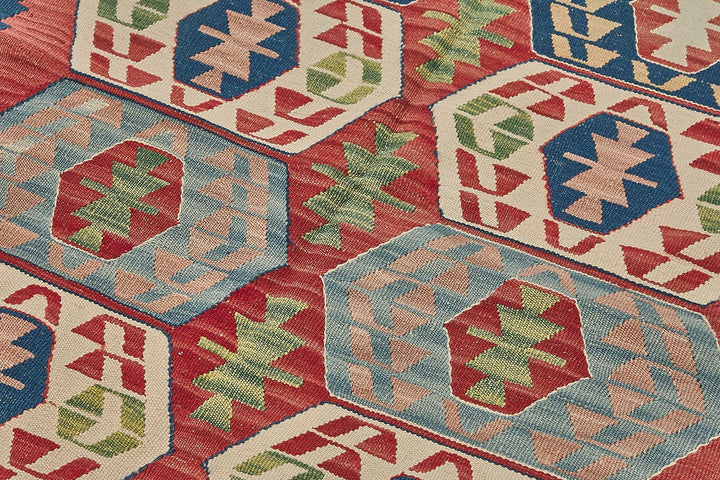 4x5 Handwoven Turkish Wool Kilim Rug - 50331