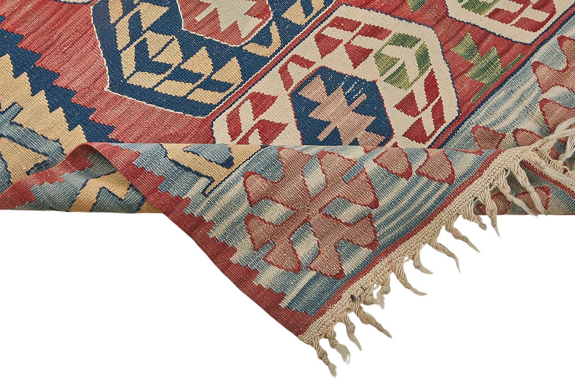 4x5 Handwoven Turkish Wool Kilim Rug - 50331
