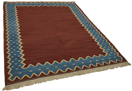 6x8 Handwoven Turkish Wool Kilim Rug - 50334