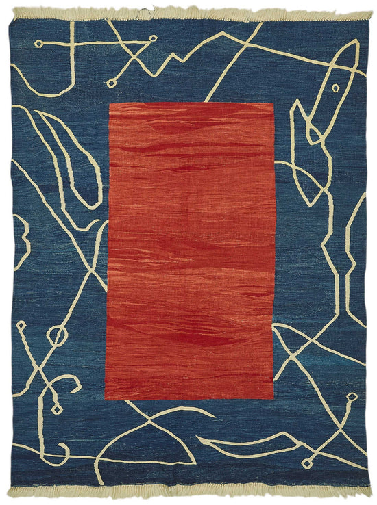 5x7 Handwoven Turkish Wool Kilim Rug - 50338
