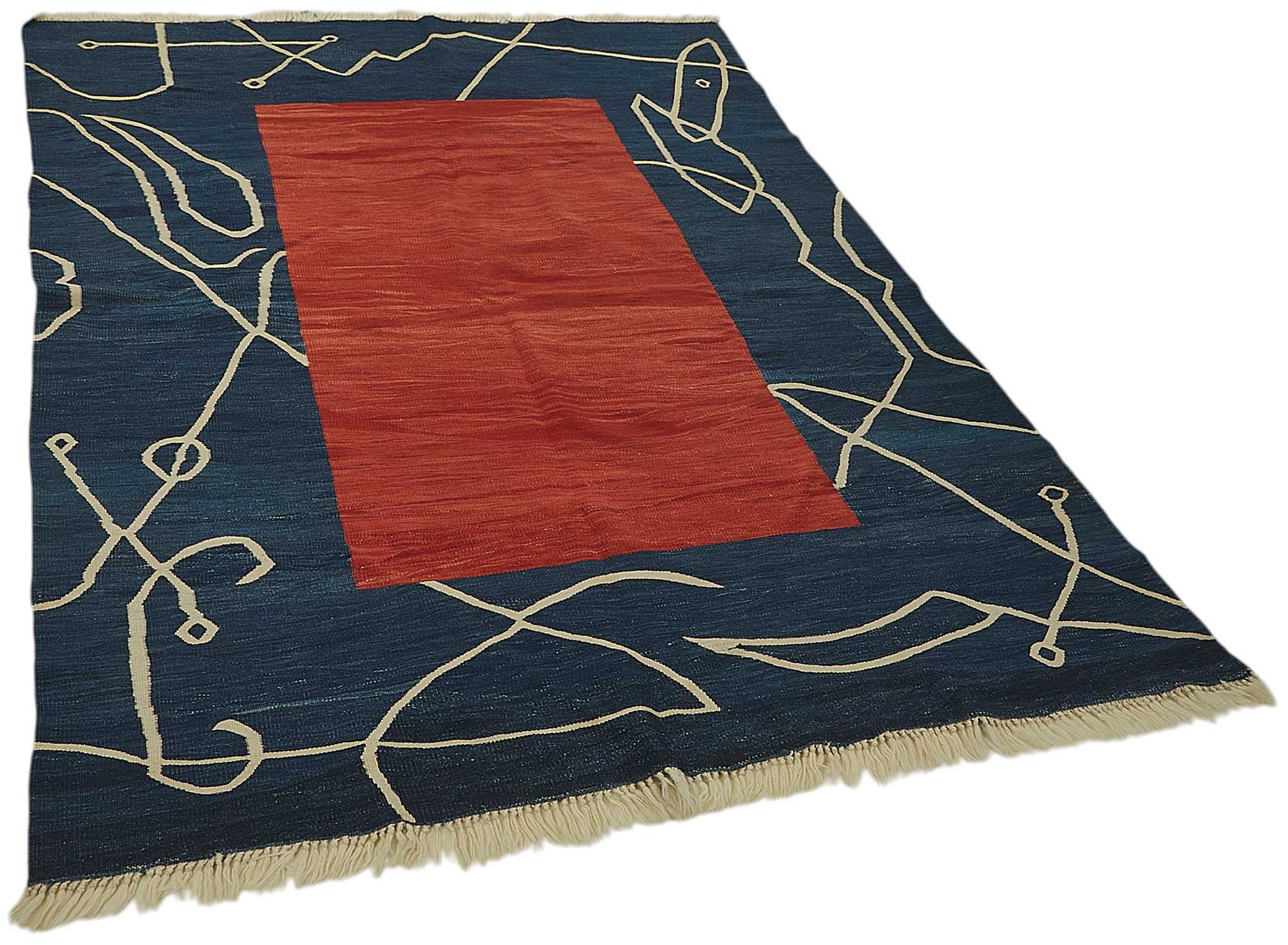 5x7 Handwoven Turkish Wool Kilim Rug - 50338