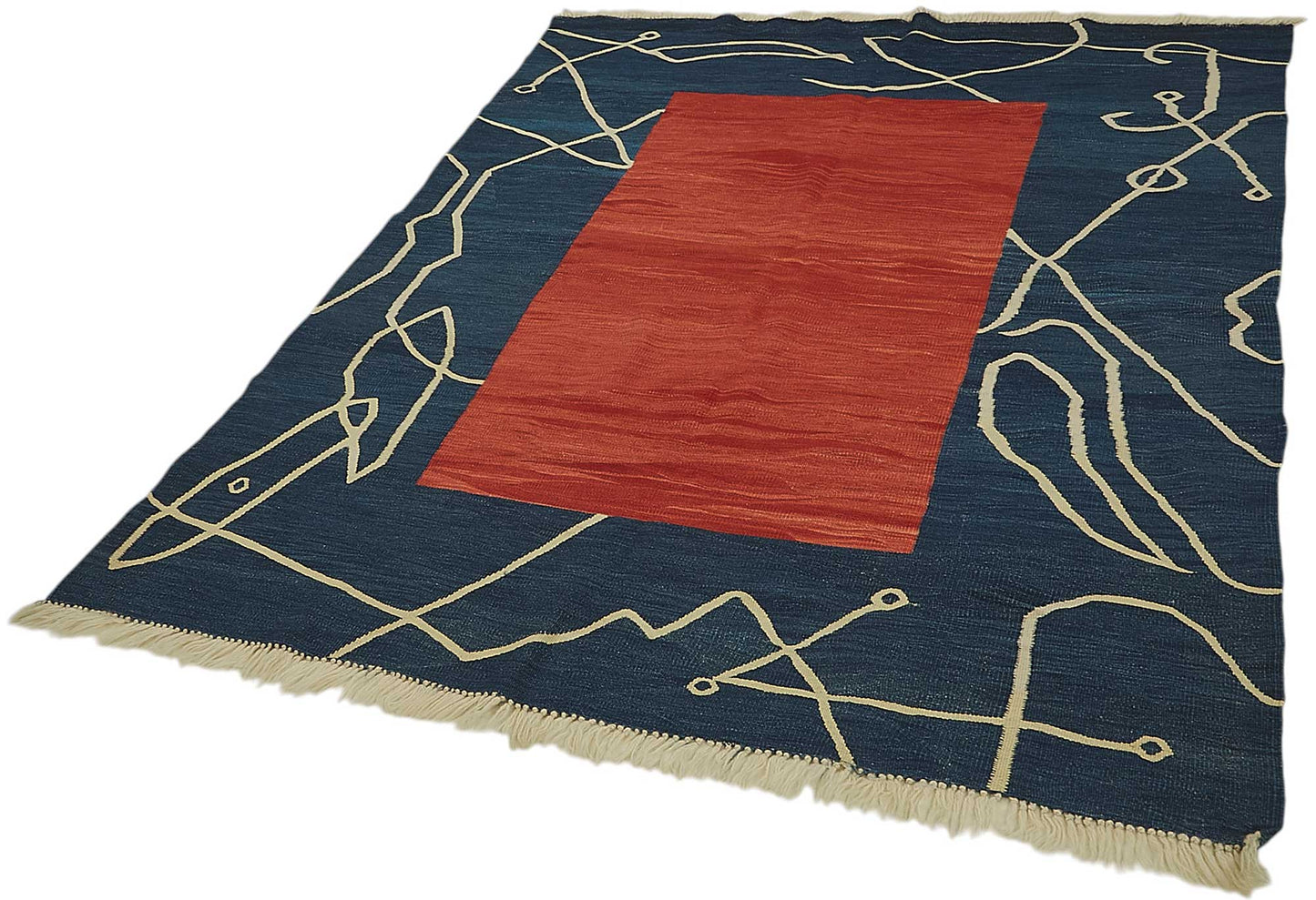 5x7 Handwoven Turkish Wool Kilim Rug - 50338