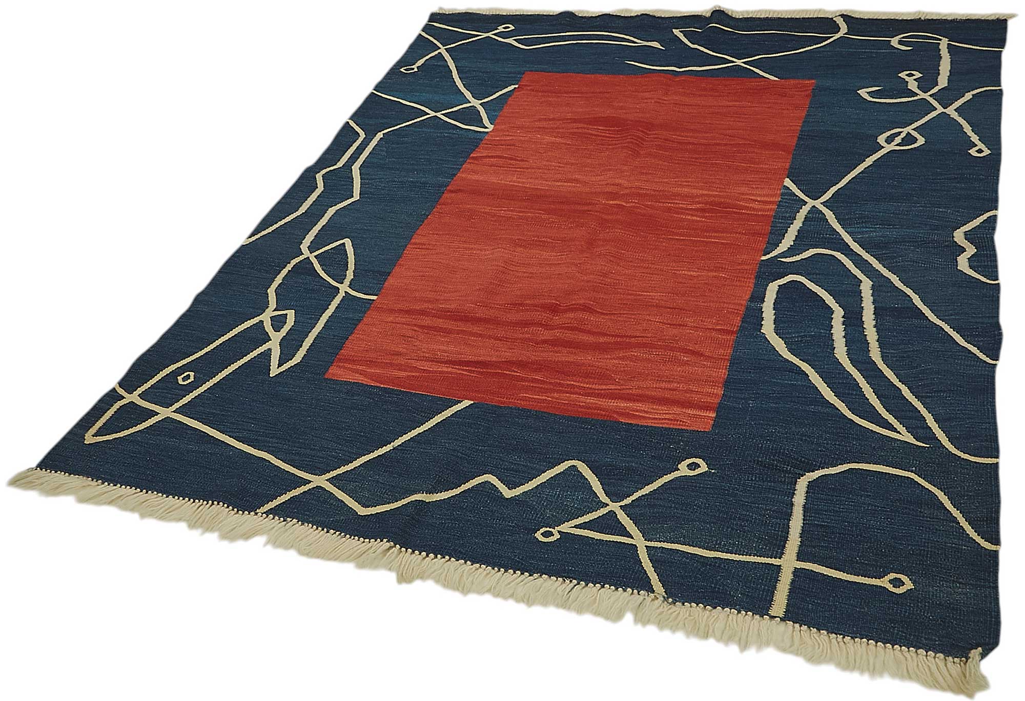 5x7 Handwoven Turkish Wool Kilim Rug - 50338