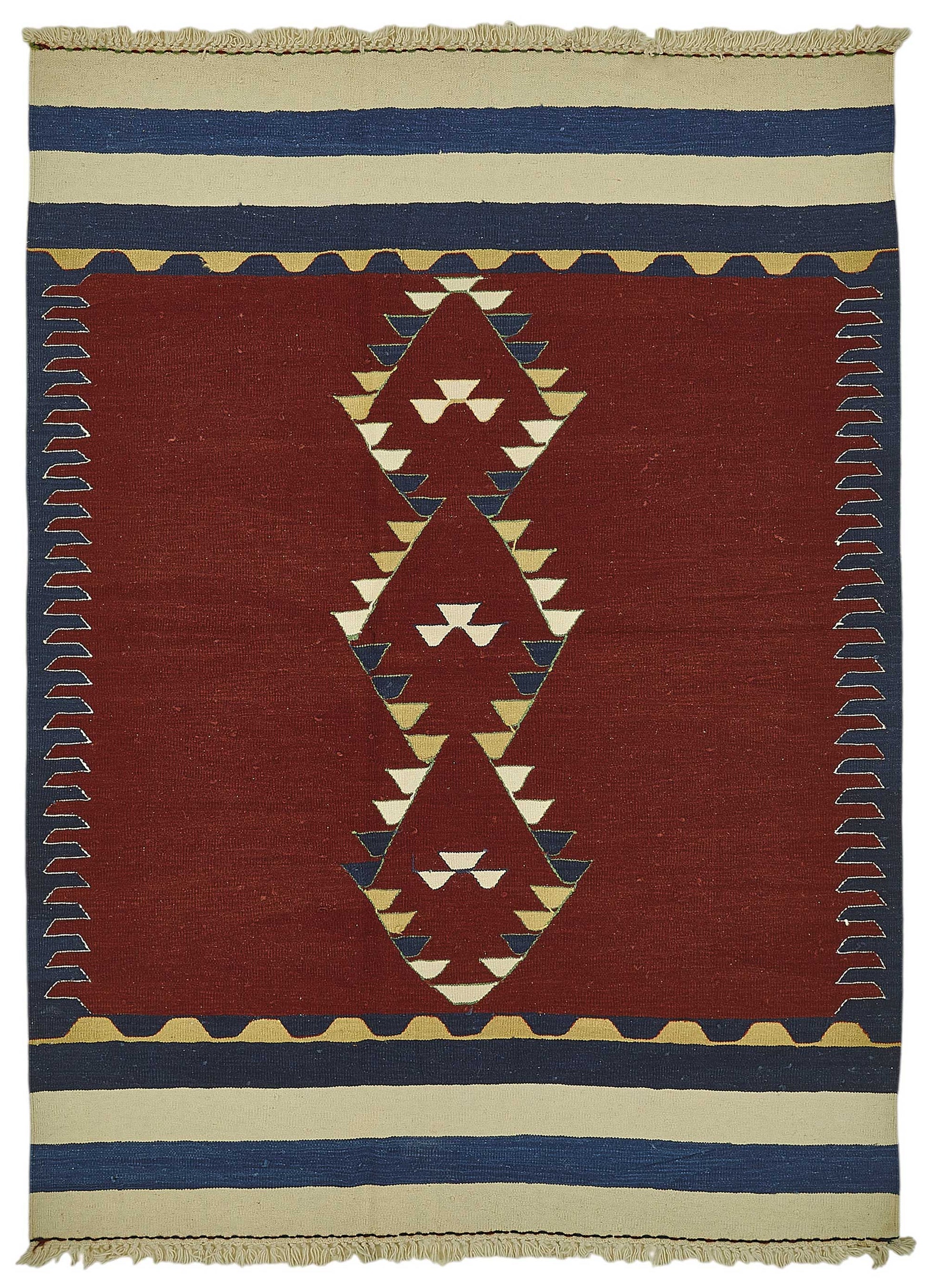 5x7 Handwoven Turkish Wool Kilim Rug - 50341
