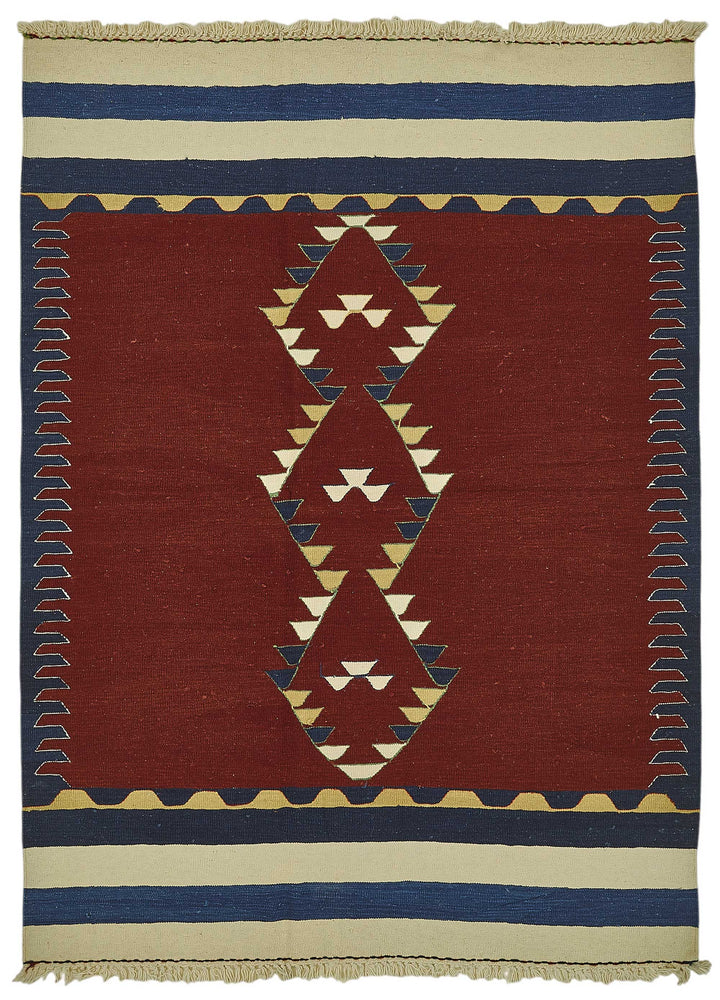 5x7 Handwoven Turkish Wool Kilim Rug - 50341