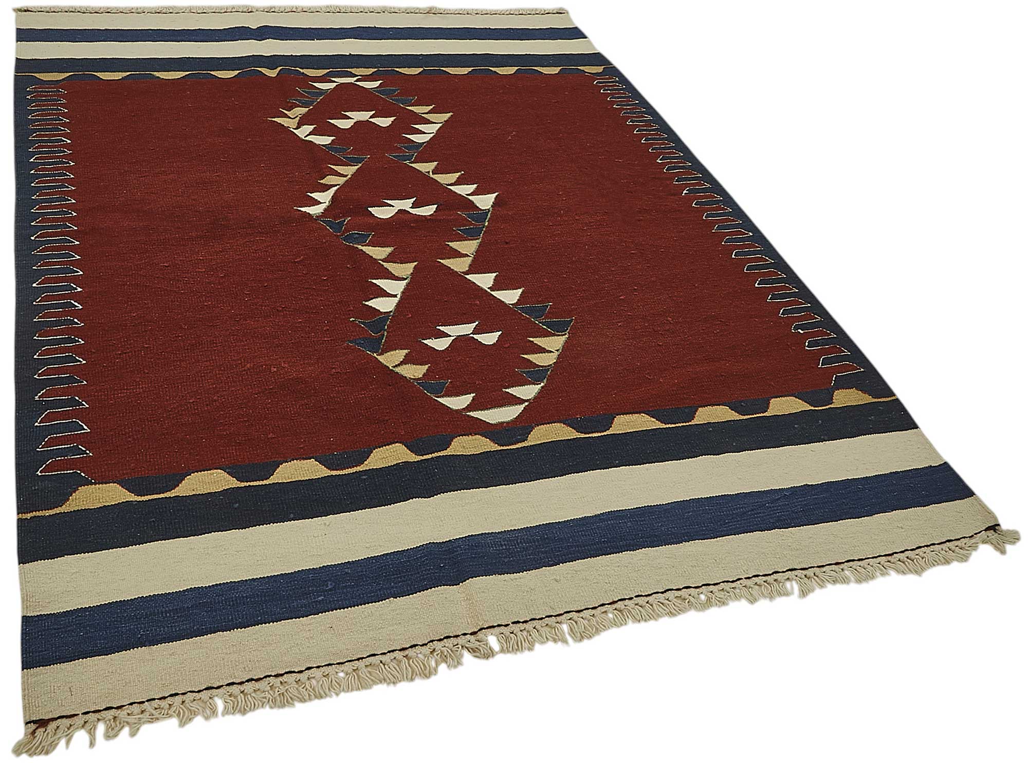5x7 Handwoven Turkish Wool Kilim Rug - 50341