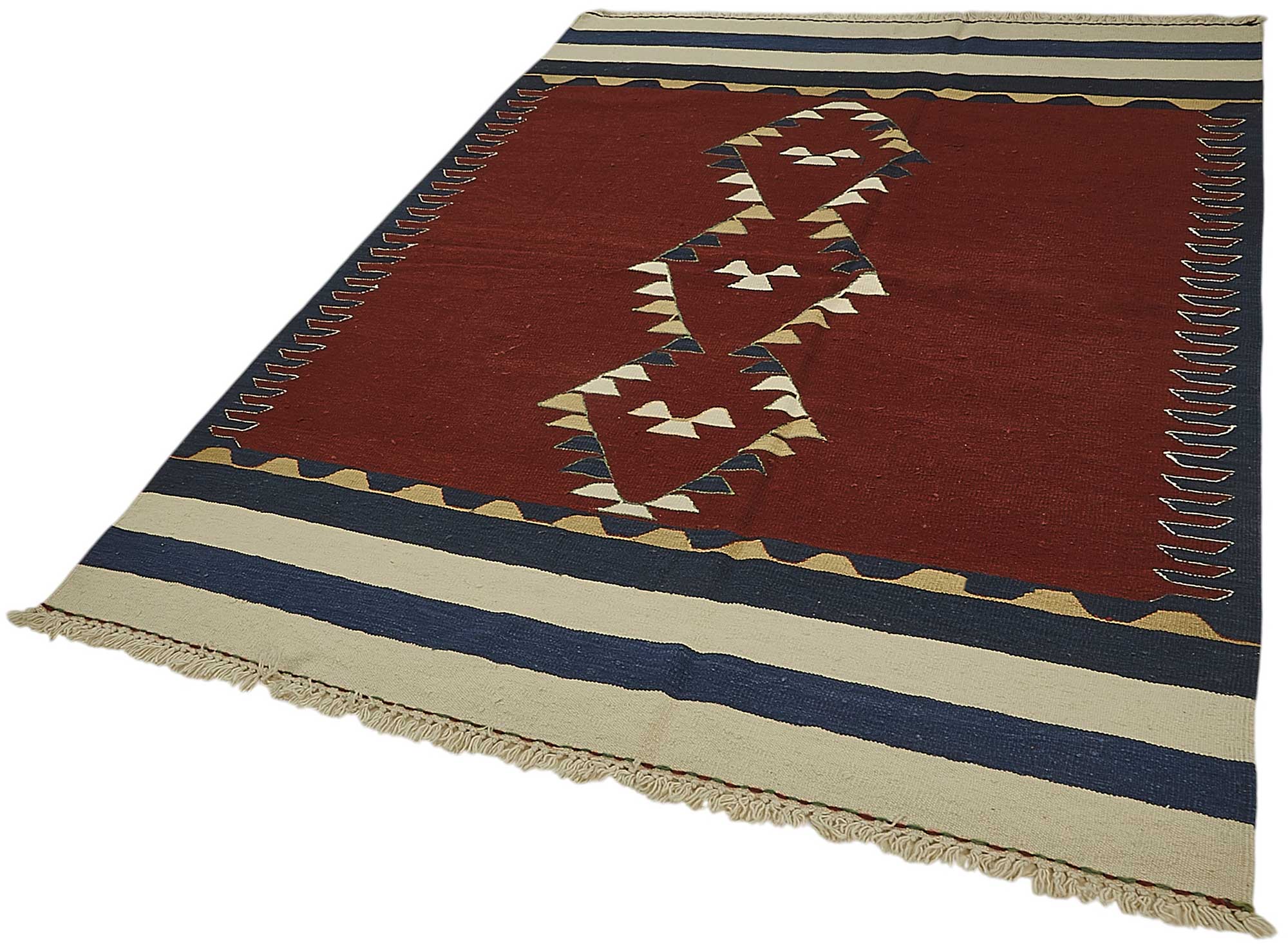 5x7 Handwoven Turkish Wool Kilim Rug - 50341