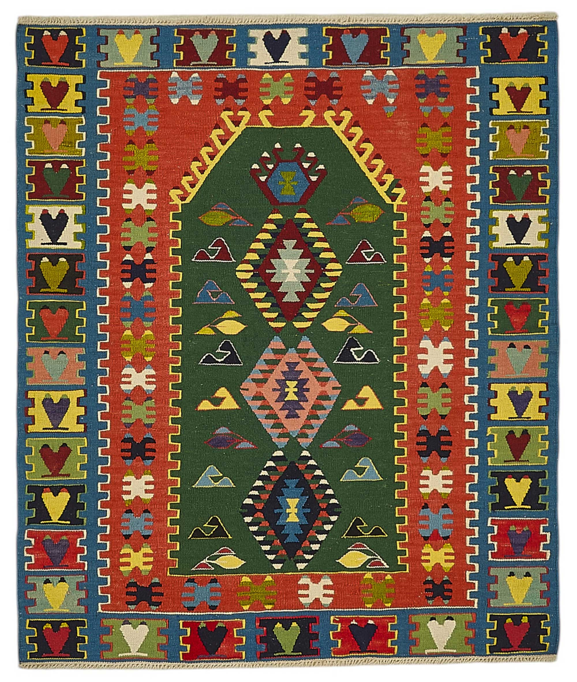 3x3 Handwoven Turkish Wool Kilim Rug - 50345