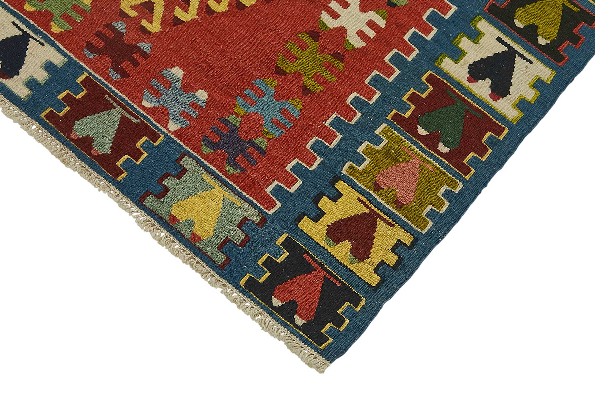 3x3 Handwoven Turkish Wool Kilim Rug - 50345