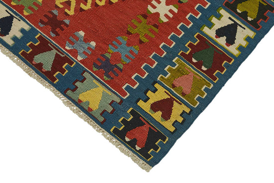 3x3 Handwoven Turkish Wool Kilim Rug - 50345